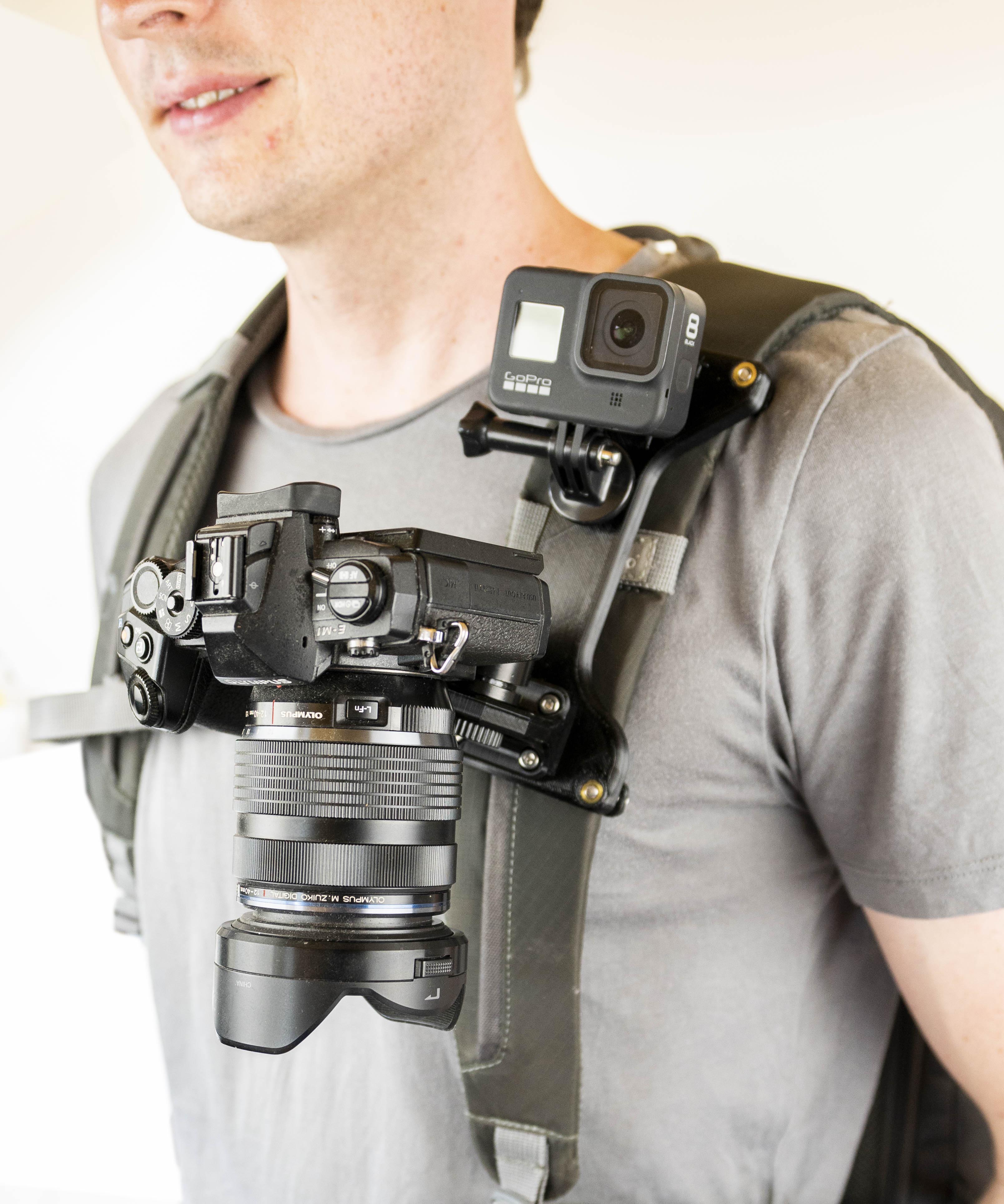 attach camera to hiking backpack Pack Strap Camera Mount